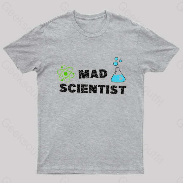 Mad Scientist Nerd T-Shirt Grey / S