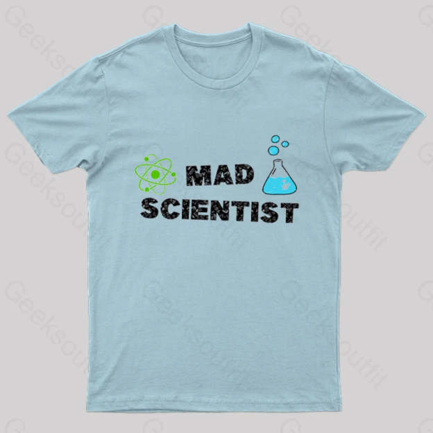 Mad Scientist Nerd T-Shirt Light Blue / S