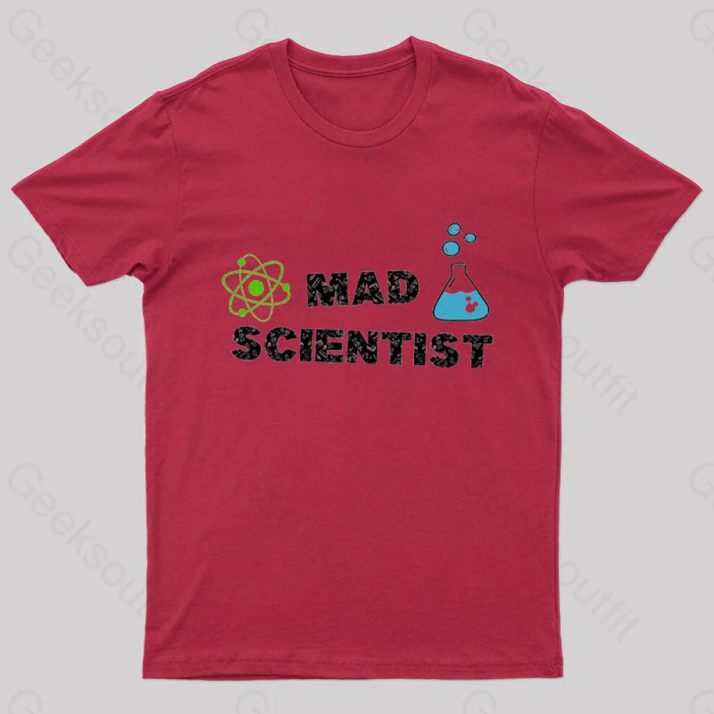 Mad Scientist Nerd T-Shirt Red / S