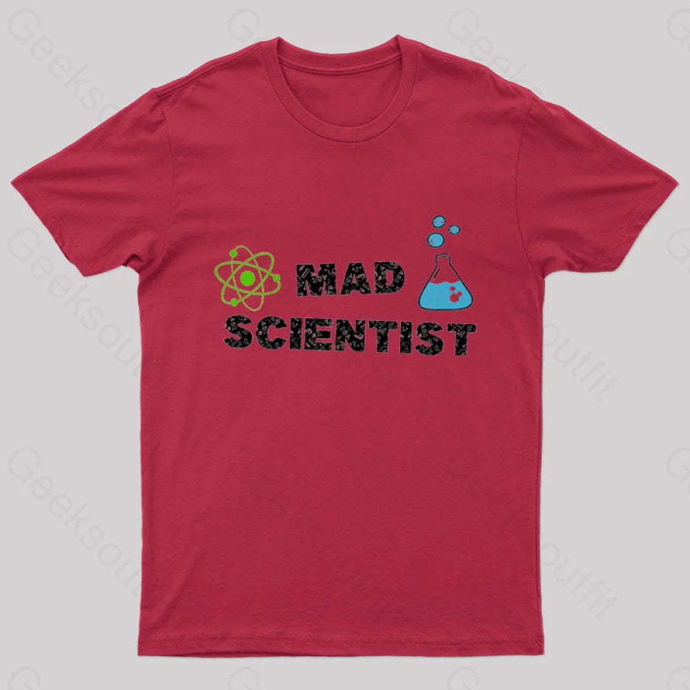 Mad Scientist Nerd T-Shirt Red / S