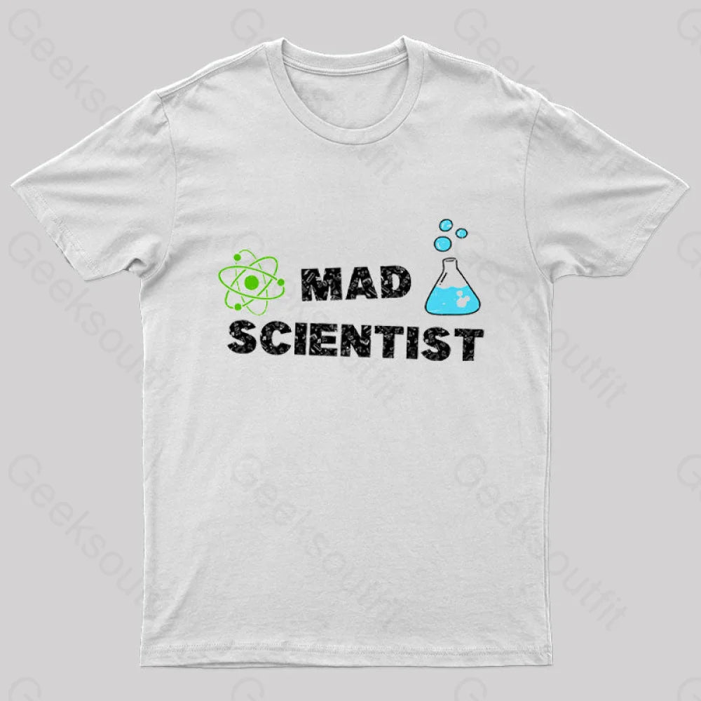 Mad Scientist Nerd T-Shirt White / S