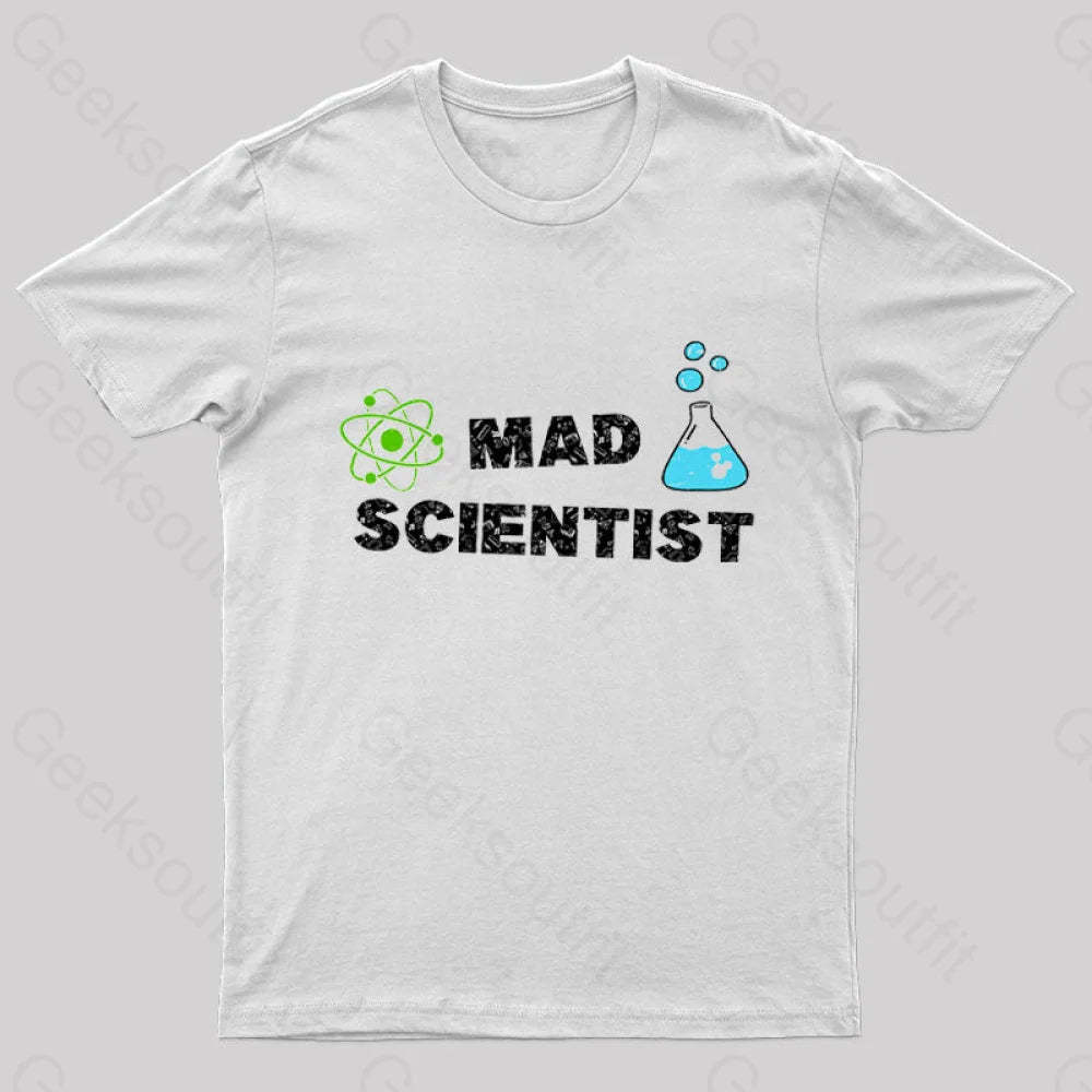 Mad Scientist Nerd T-Shirt White / S