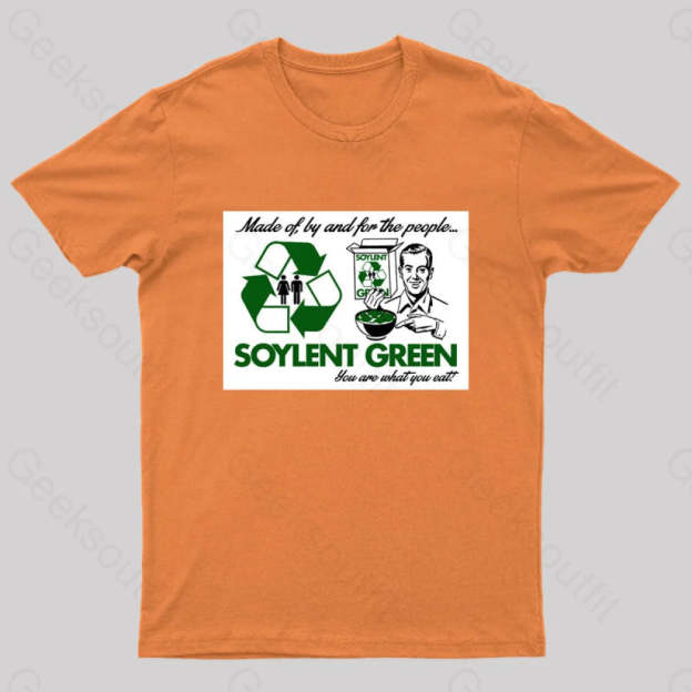 Made Of By And For The People Geek T-Shirt Orange / S