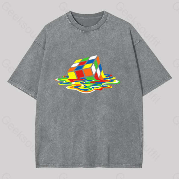 Magic Cube Colourful Washed T-Shirt Grey / S