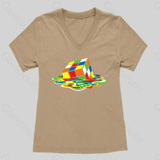 Magic Cube Colourful Women��s V-Neck T-Shirt
