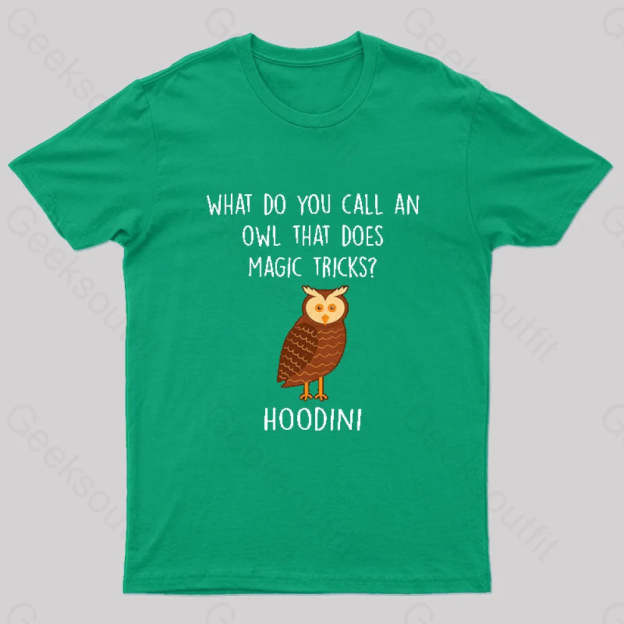 Magic Tricks Owl Nerd T-Shirt Green / S