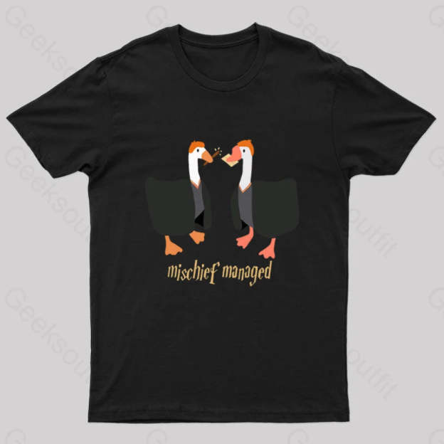 Magical Geese Nerd T-Shirt Black / S
