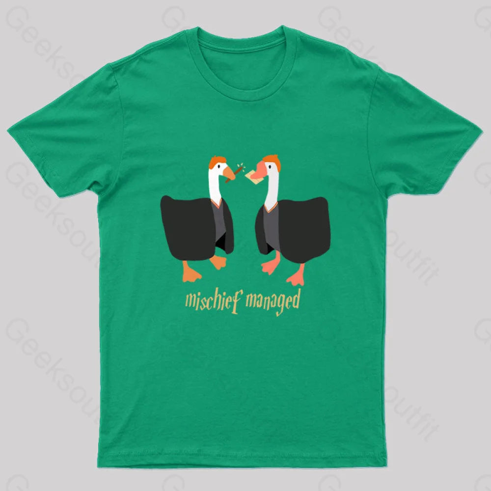 Magical Geese Nerd T-Shirt Green / S
