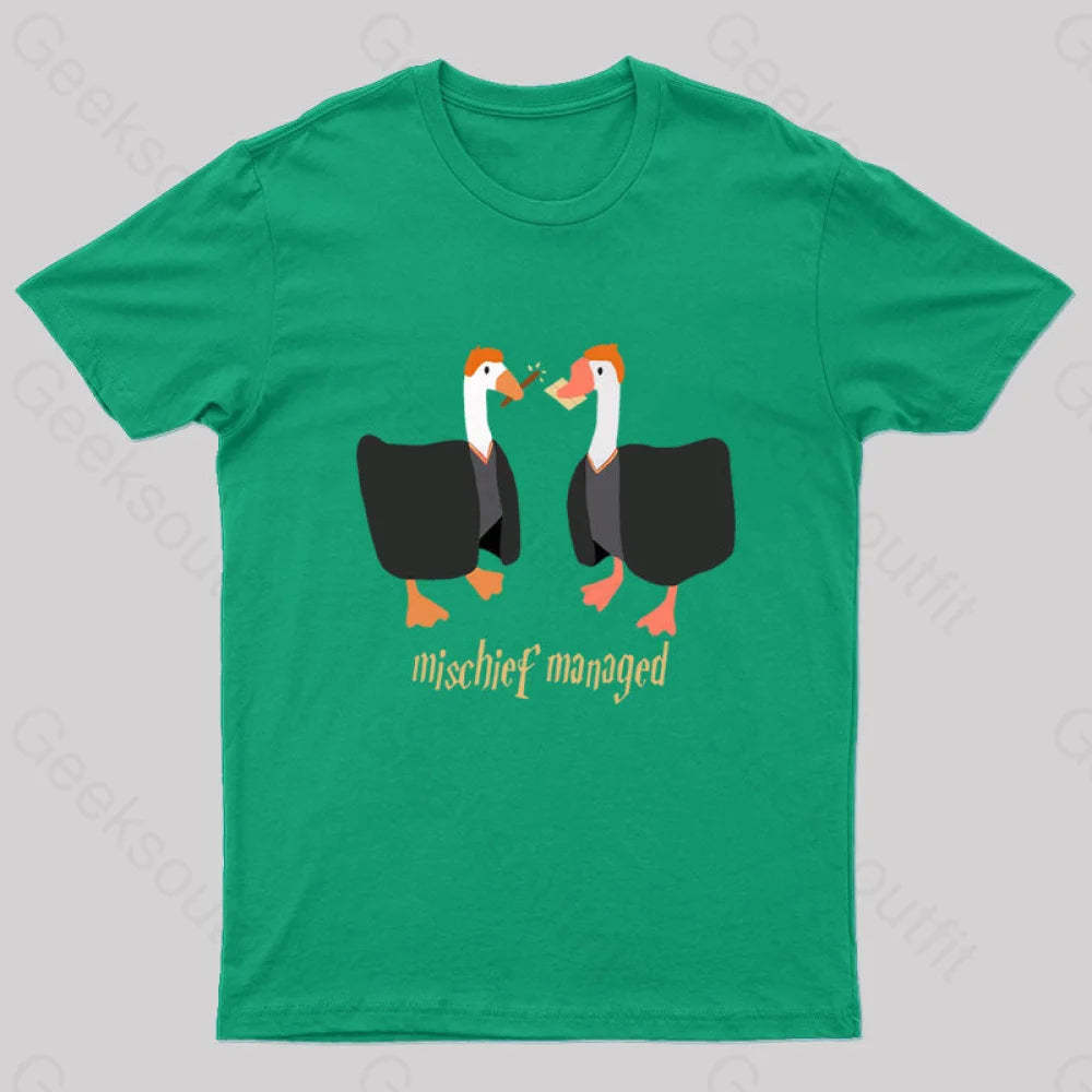 Magical Geese Nerd T-Shirt Green / S