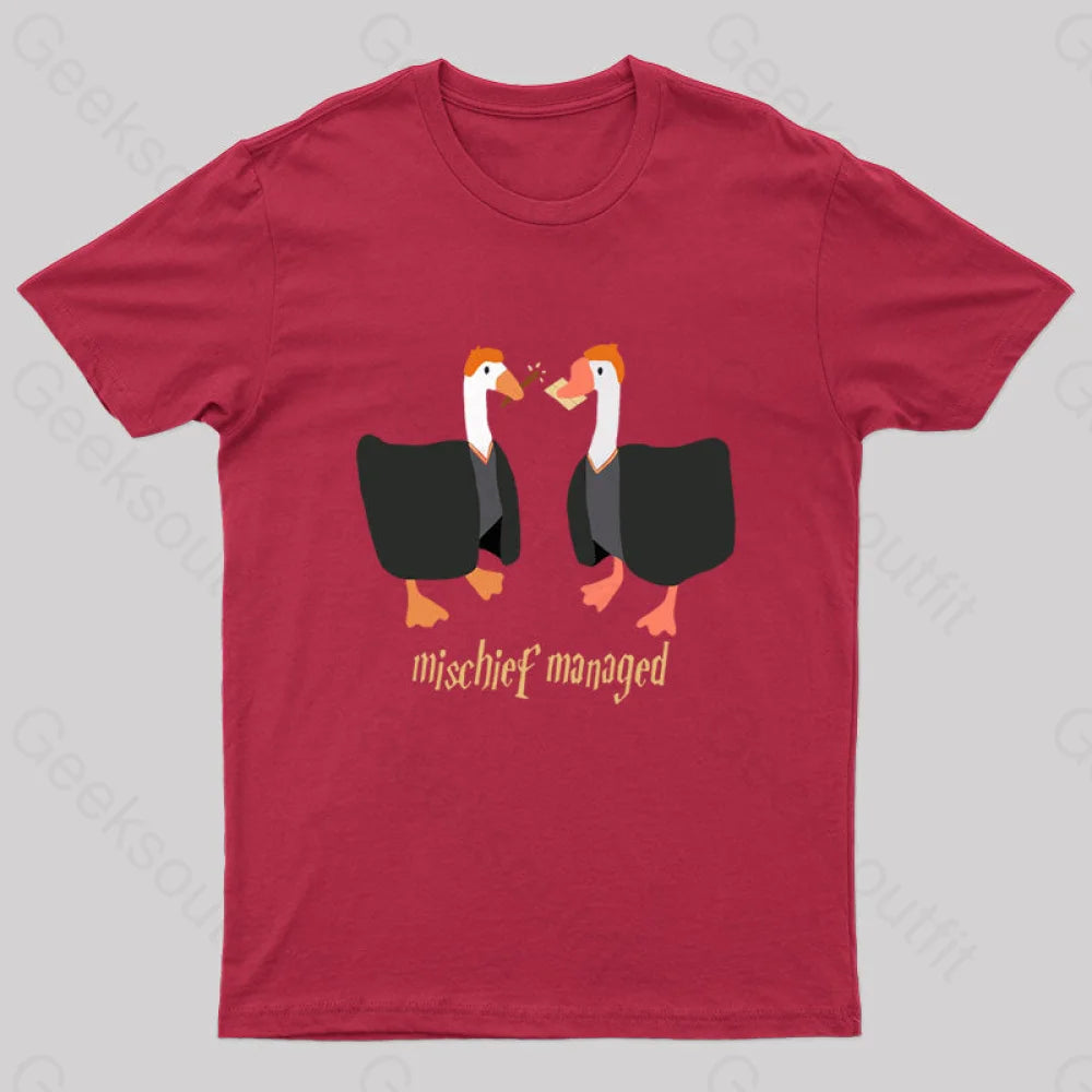 Magical Geese Nerd T-Shirt Red / S