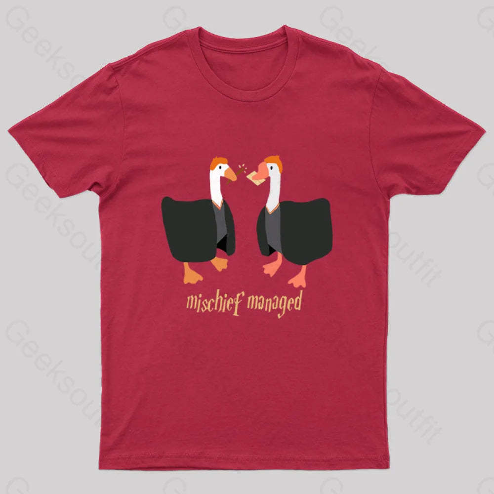 Magical Geese Nerd T-Shirt Red / S