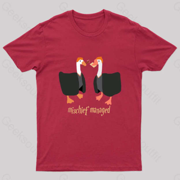 Magical Geese Nerd T-Shirt Red / S