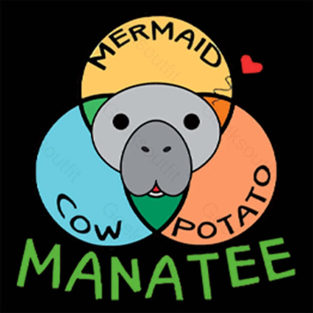 Manatee Cow Mermaid Potato Nerd T-Shirt