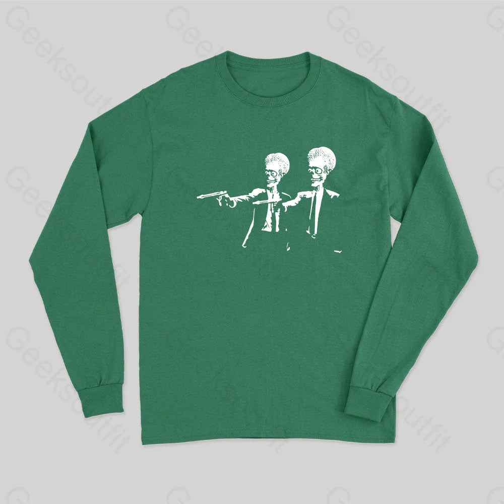 Mars Attacks Tim Burton Pulp Fiction Long Sleeve T-Shirt Green / S