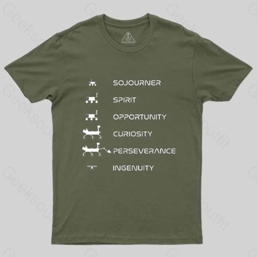 Mars Rovers Family T-Shirt Army Green / S