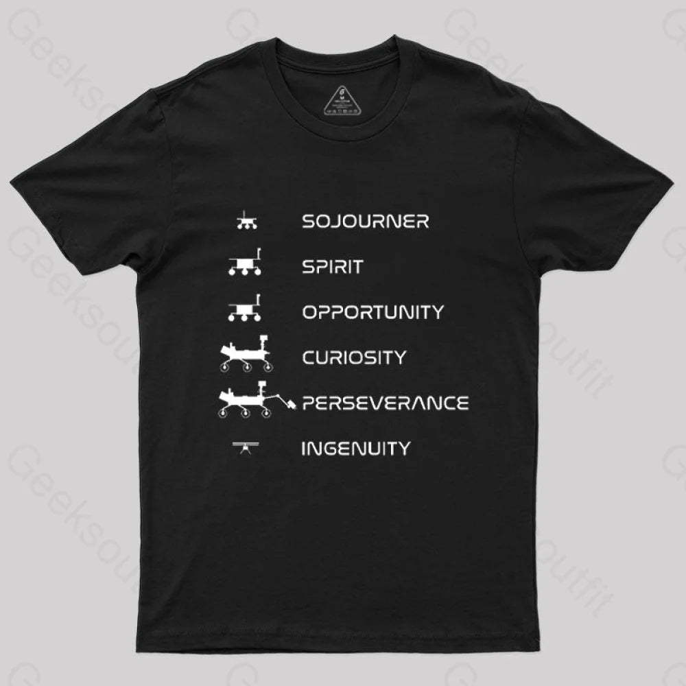 Mars Rovers Family T-Shirt Black / S