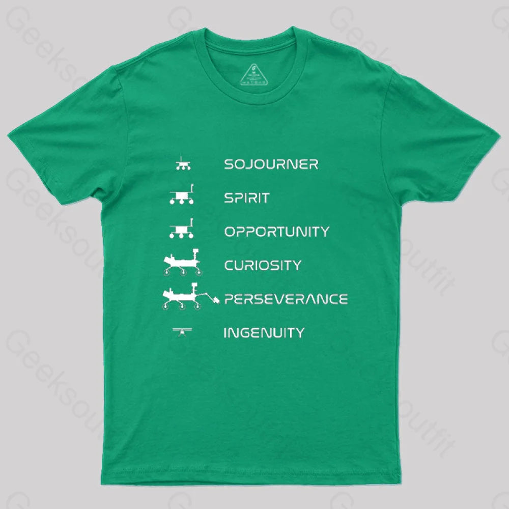 Mars Rovers Family T-Shirt Green / S