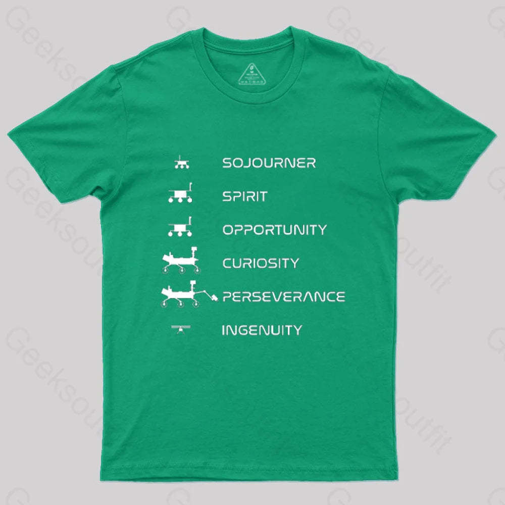 Mars Rovers Family T-Shirt Green / S
