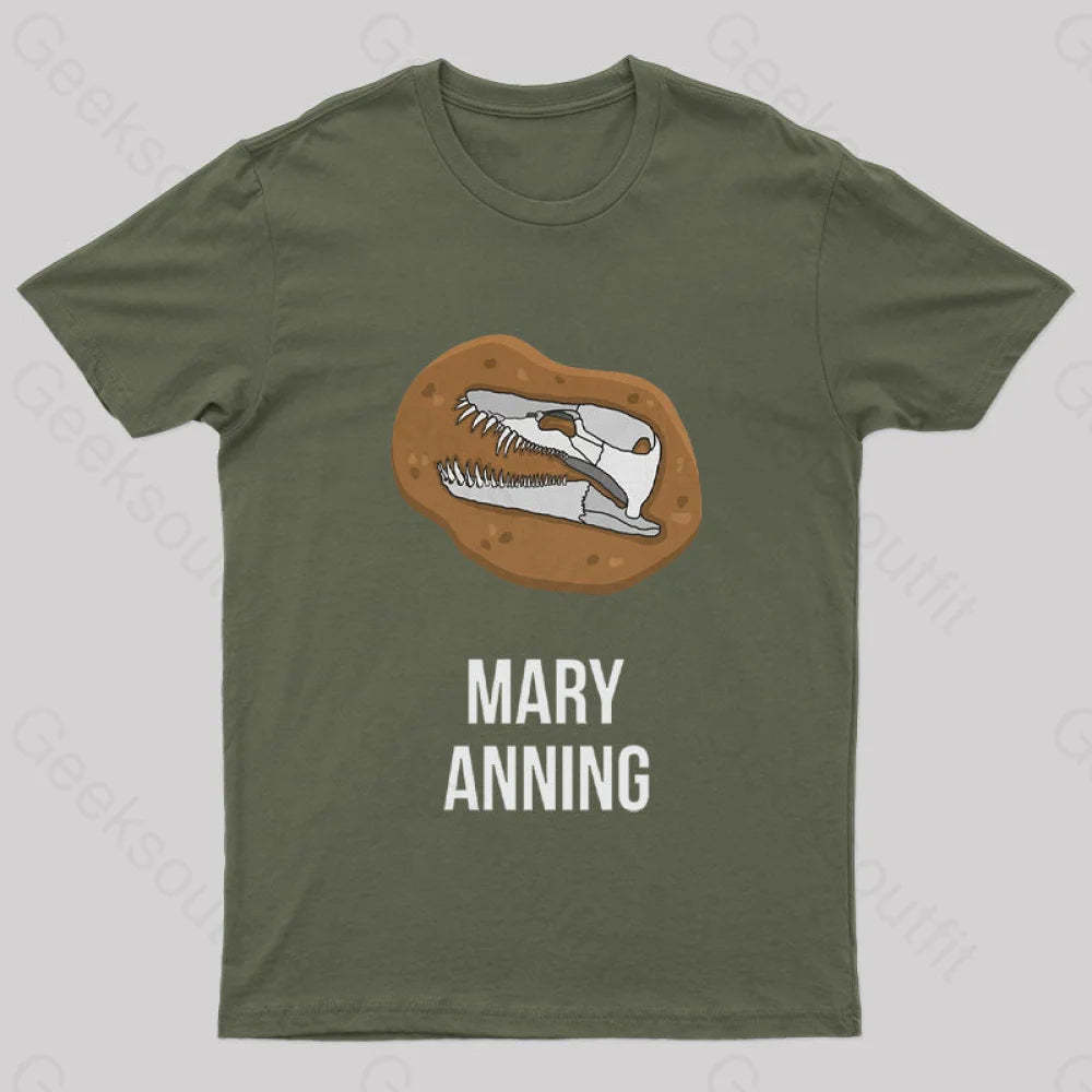 Mary Anning Geek T-Shirt Army Green / S