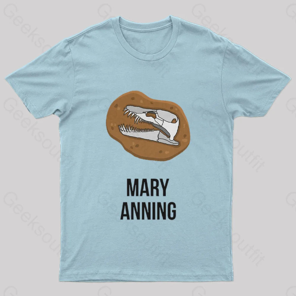 Mary Anning Geek T-Shirt Light Blue / S