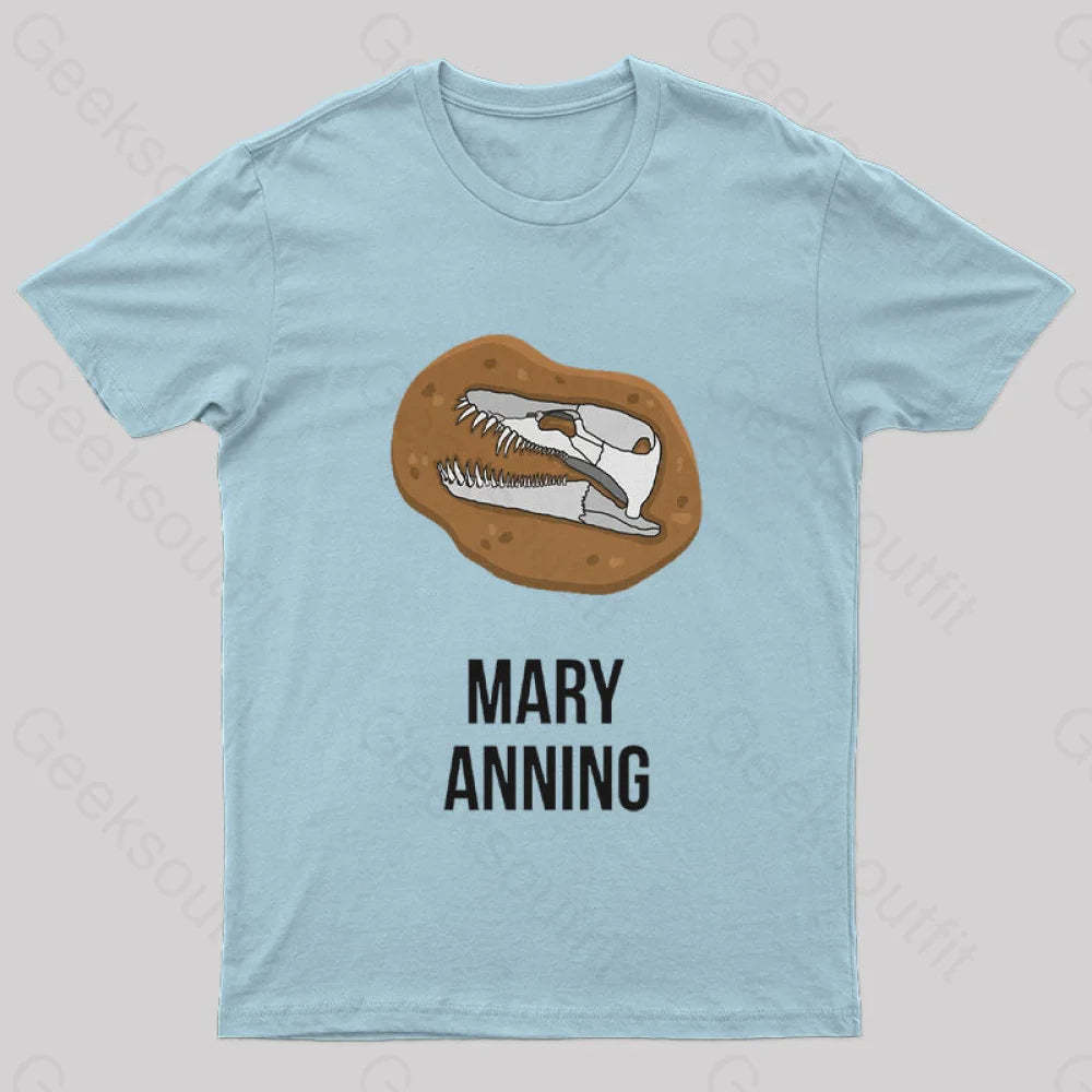 Mary Anning Geek T-Shirt Light Blue / S