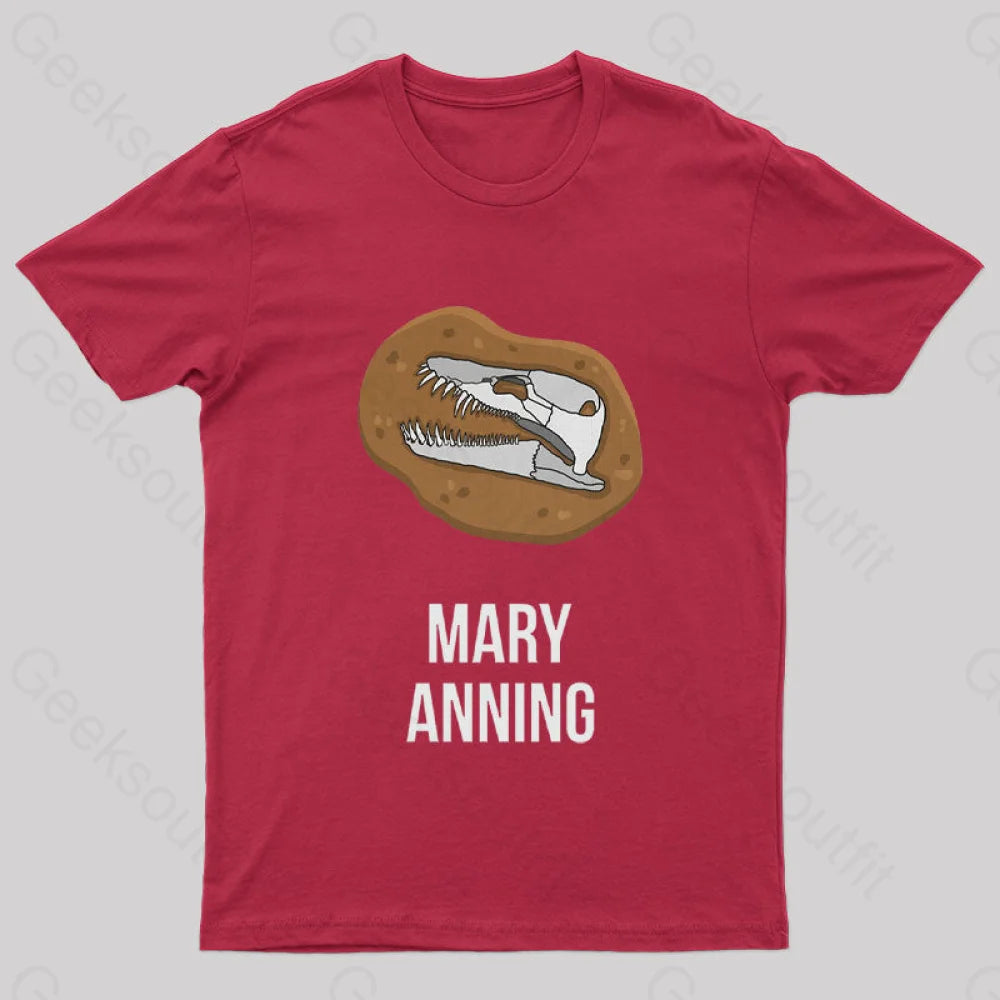 Mary Anning Geek T-Shirt Red / S