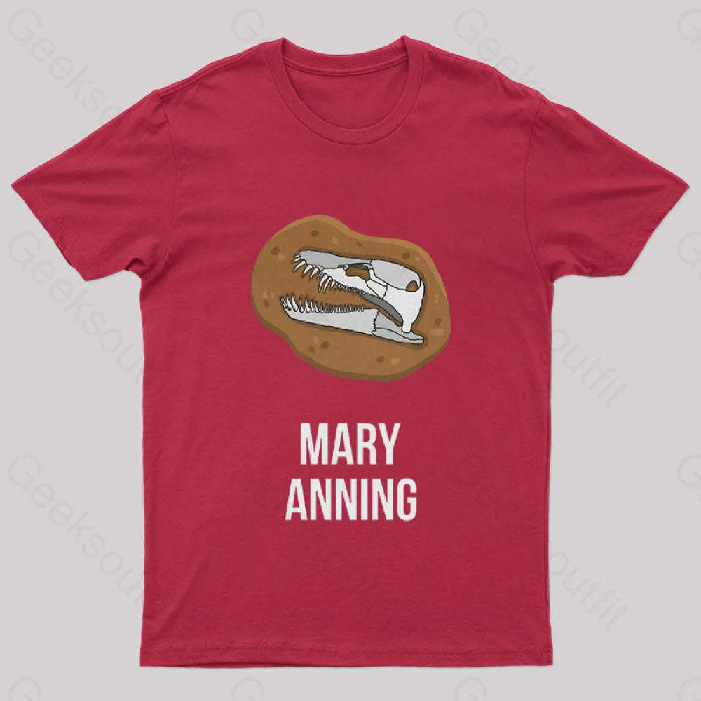 Mary Anning Geek T-Shirt Red / S