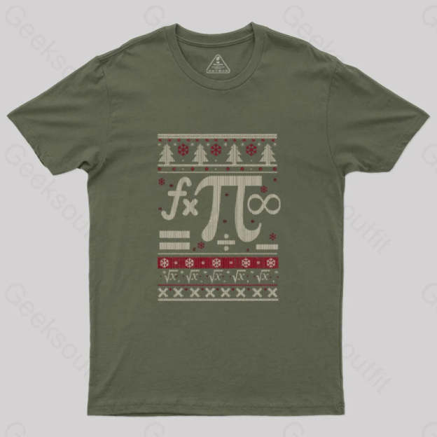 Math Christmas T-Shirt Army Green / S