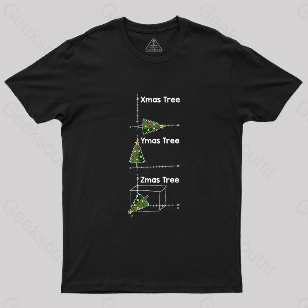 Math Christmas Tree T-Shirt Black / S