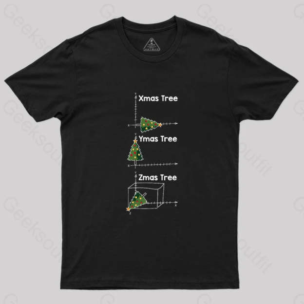 Math Christmas Tree T-Shirt Black / S