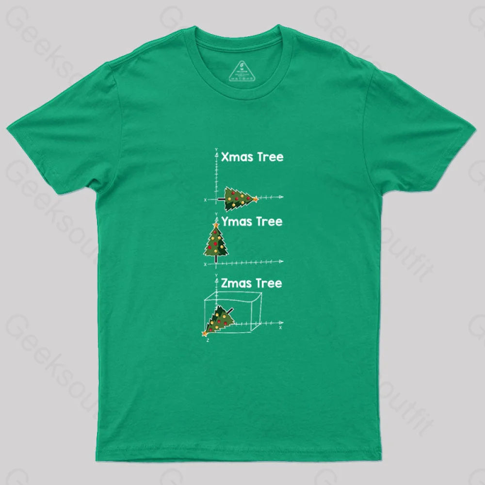 Math Christmas Tree T-Shirt Green / S