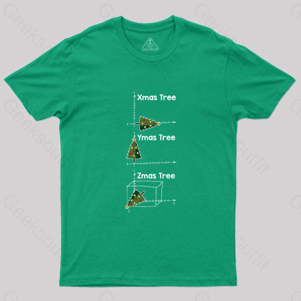 Math Christmas Tree T-Shirt Green / S