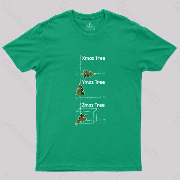 Math Christmas Tree T-Shirt Green / S