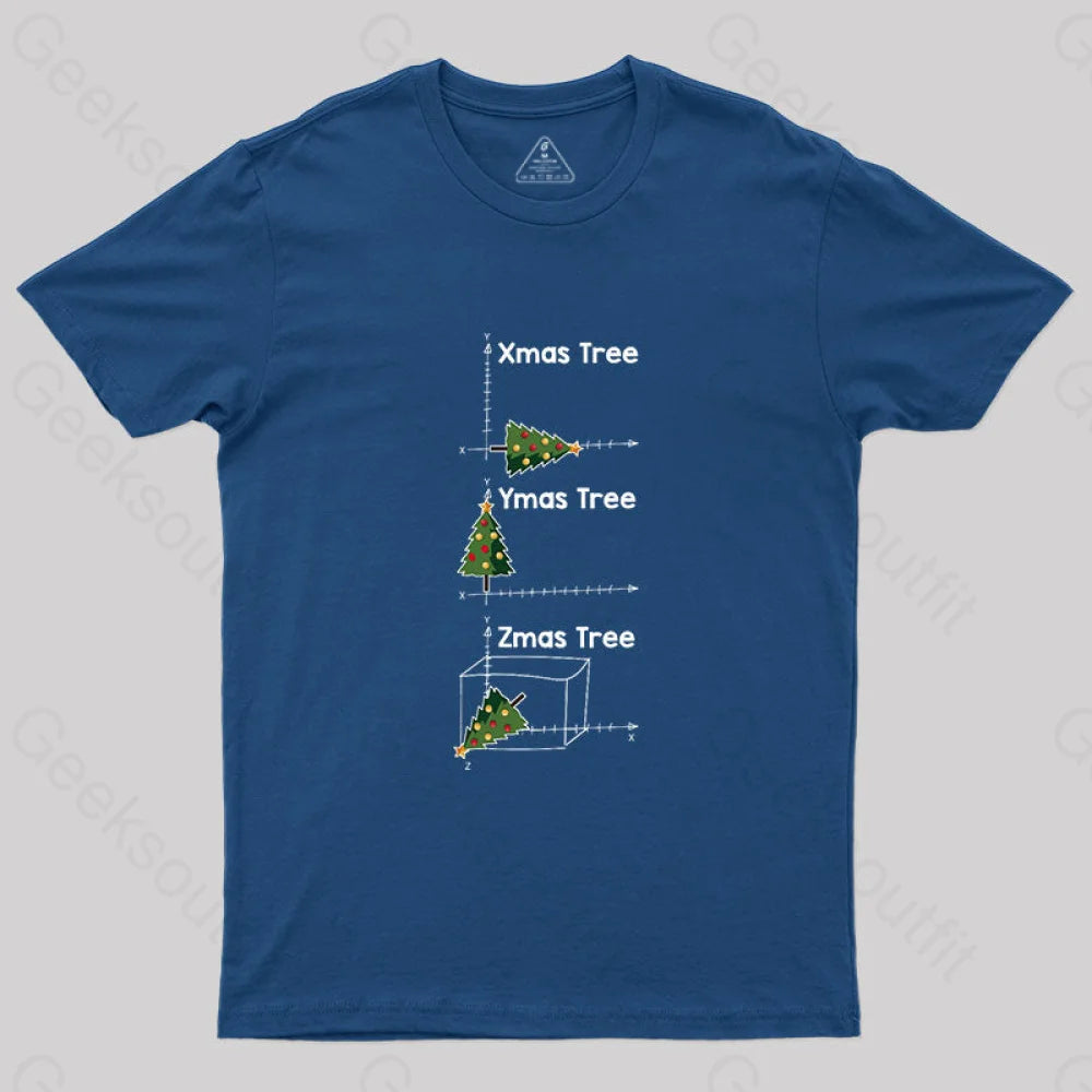 Math Christmas Tree T-Shirt Navy / S