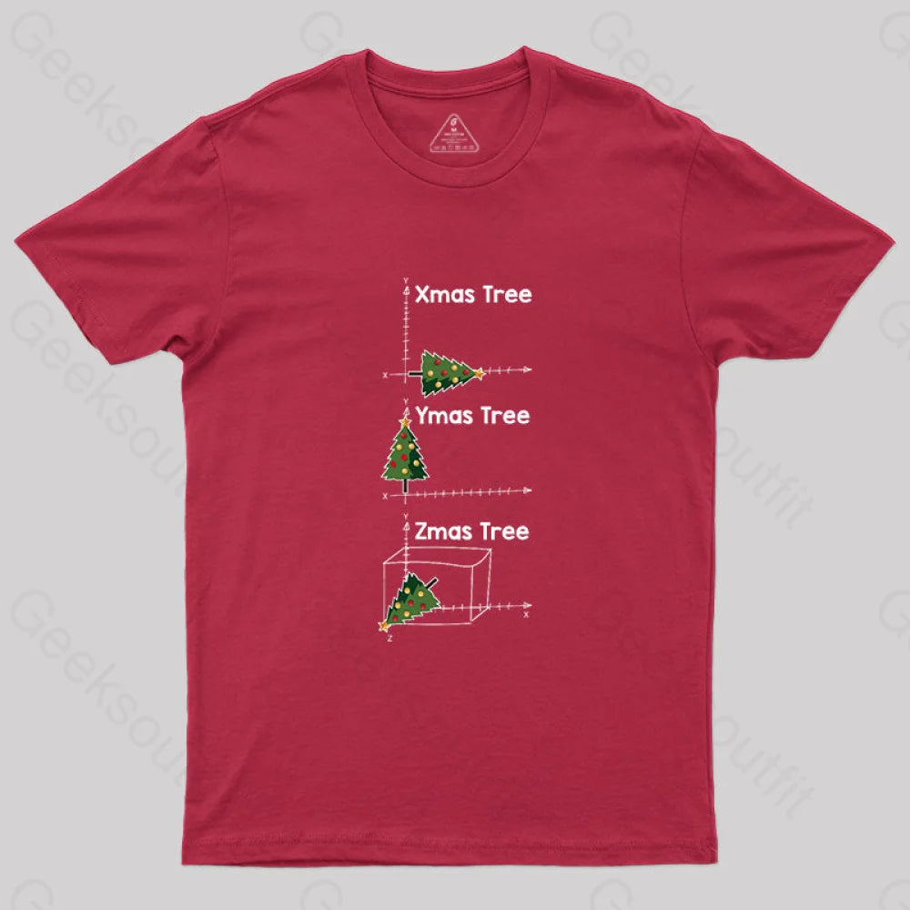 Math Christmas Tree T-Shirt Red / S