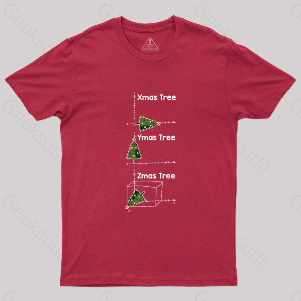 Math Christmas Tree T-Shirt Red / S