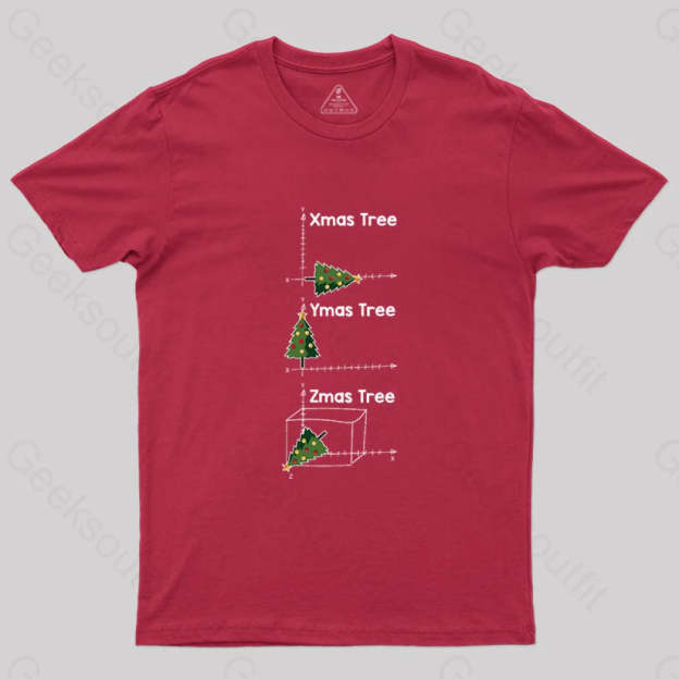 Math Christmas Tree T-Shirt Red / S