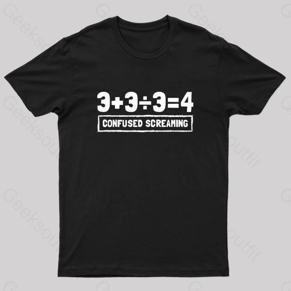 Math Formula Confused Screaming Geek T-Shirt Black / S
