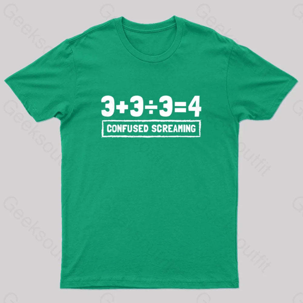 Math Formula Confused Screaming Geek T-Shirt Green / S