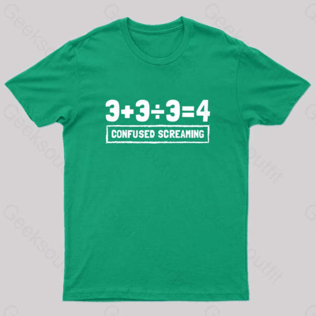 Math Formula Confused Screaming Geek T-Shirt Green / S
