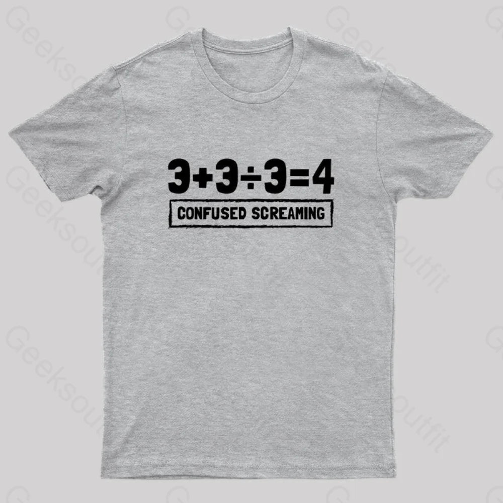 Math Formula Confused Screaming Geek T-Shirt Grey / S