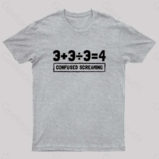 Math Formula Confused Screaming Geek T-Shirt Grey / S
