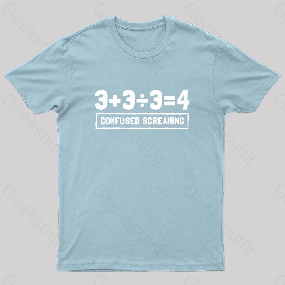 Math Formula Confused Screaming Geek T-Shirt Light Blue / S