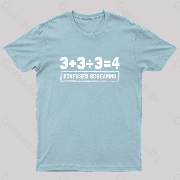 Math Formula Confused Screaming Geek T-Shirt Light Blue / S