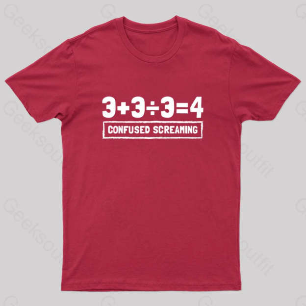Math Formula Confused Screaming Geek T-Shirt Red / S