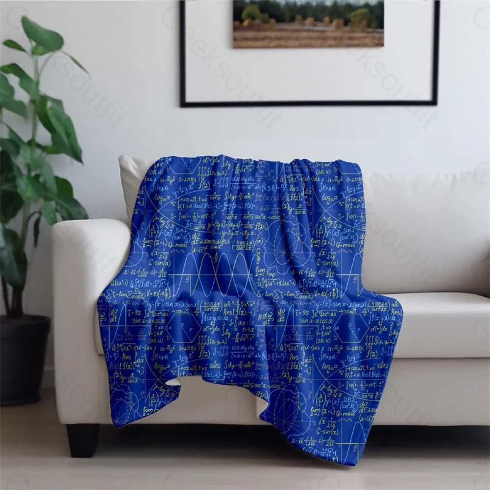 Math Function Curve Flannel Blanket 74*101Cm / Geekfb006