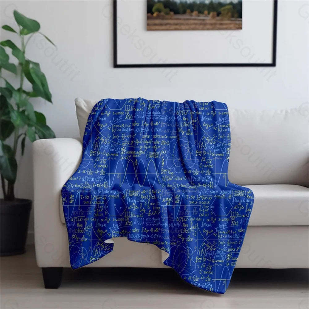 Math Function Curve Flannel Blanket 74*101Cm / Geekfb006