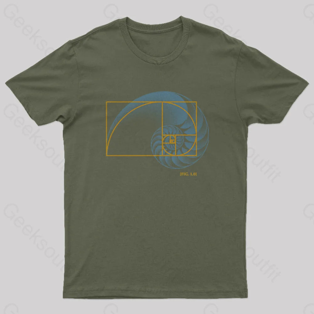 Math In Nature T-Shirt Army Green / S