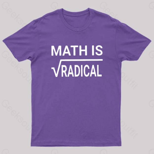 Math Is Radical Nerd T-Shirt Purple / S