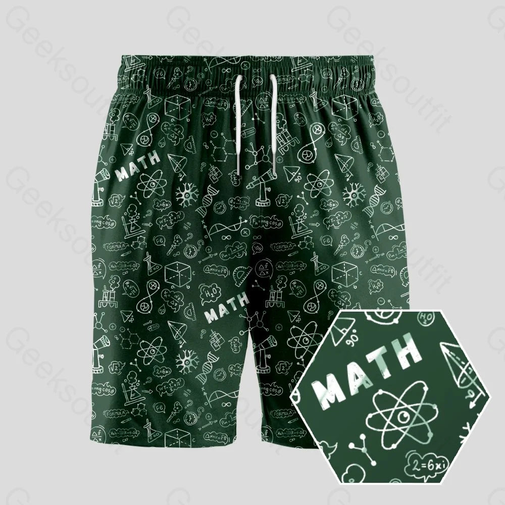 Math Note Geeky Drawstring Shorts - Geeksoutfit